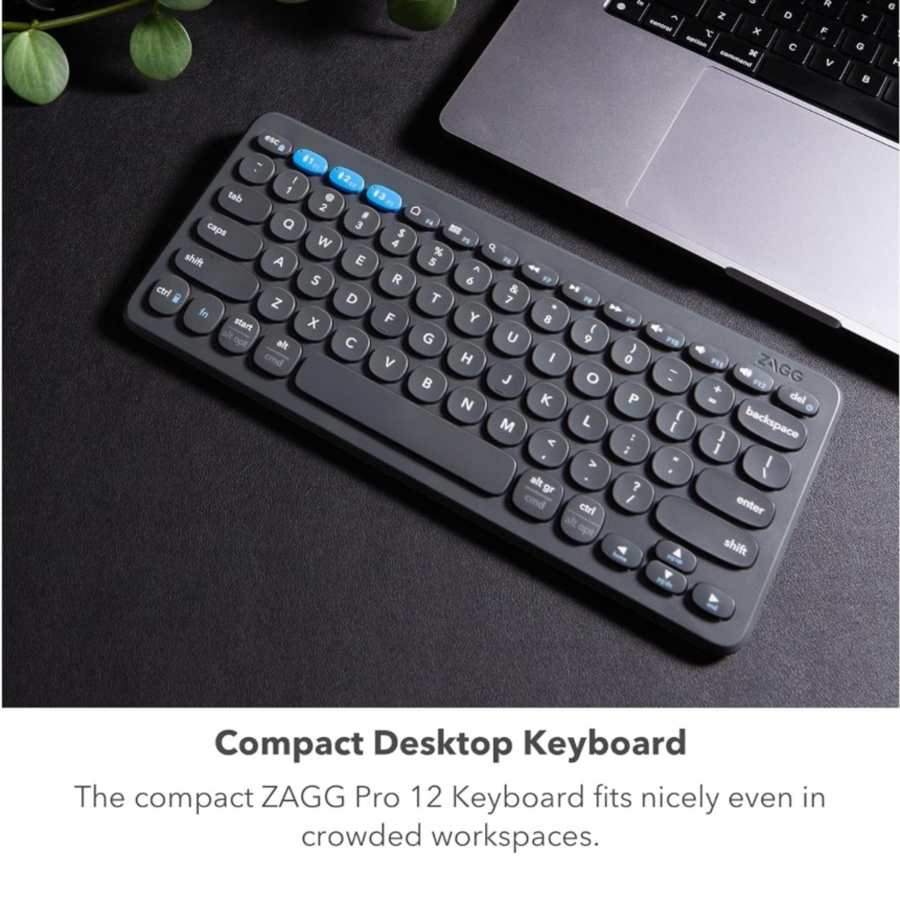 COPY - Zagg Pro Keyboard 12 - Compact Wireless Charging Desktop Keyboard - Mult…